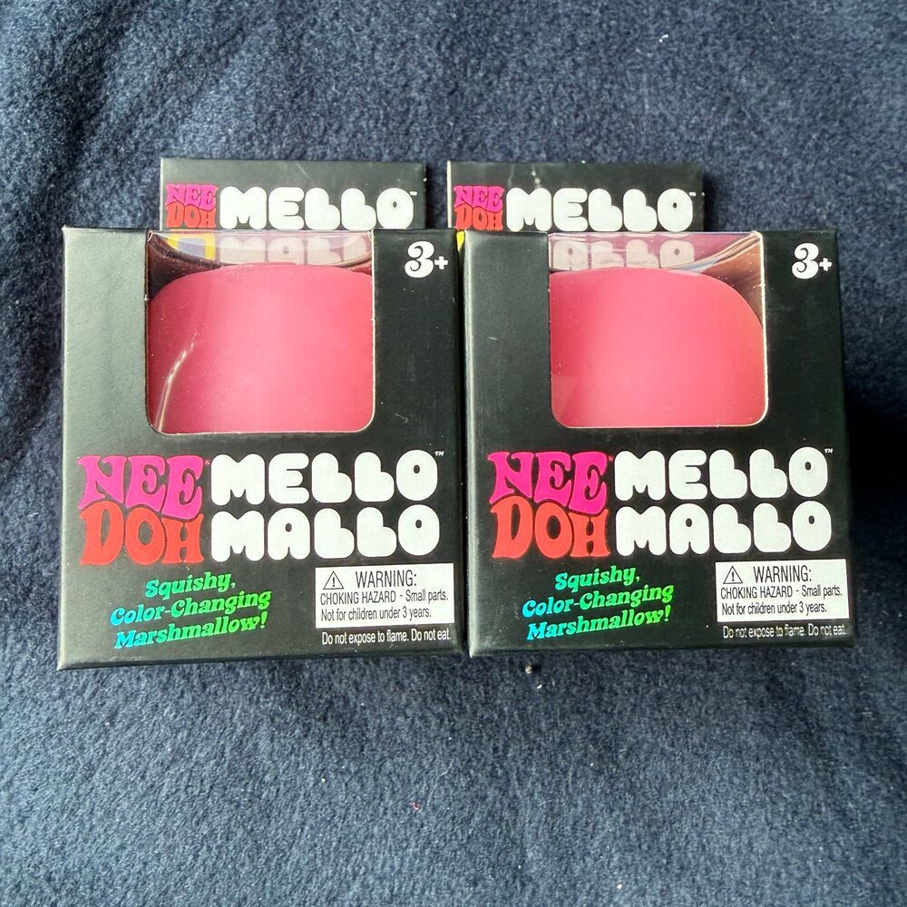 Schylling - NeeDoh Mello Mallo: *Set of 2* PINK Color Changing under Light NEW